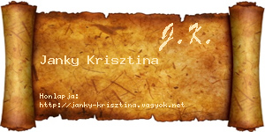 Janky Krisztina névjegykártya